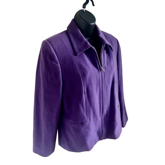 Harve Bernard Petites Purple Jacket Women 10P Wool Blend Classic Luxury Timeless - Picture 2 of 7